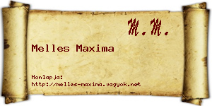 Melles Maxima névjegykártya